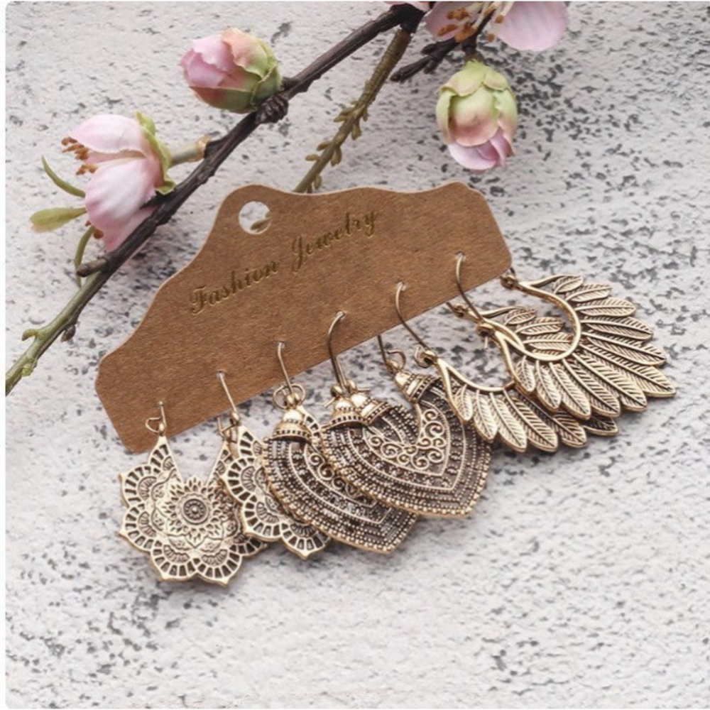 Bohemian Tasseled Earrings Set of 3